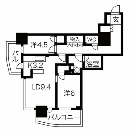 堺筋本町駅 徒歩1分 21階の物件間取画像